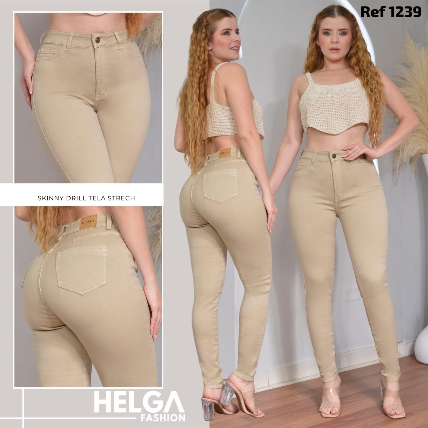 Jeans Skinny Strech, Tiro Alto Ref 1239