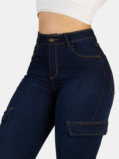 Jean Mom Cargo Tiro Alto 1245