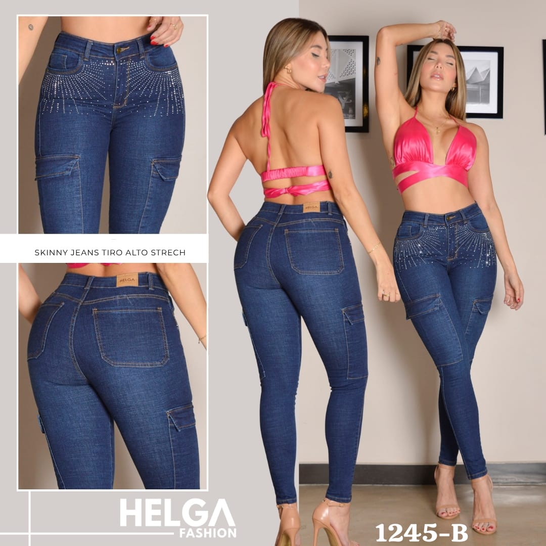 Jean Cargo Bota Recta , Tiro Alto Ref 1245-B