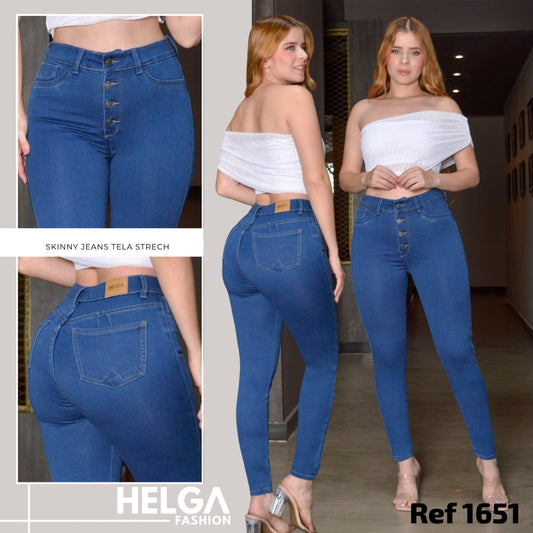 Jeans Skinny Strech, Tiro Alto Ref 1651