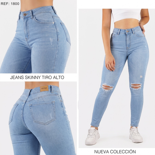 Jeans Skinny Strech, Tiro Alto Ref 1800