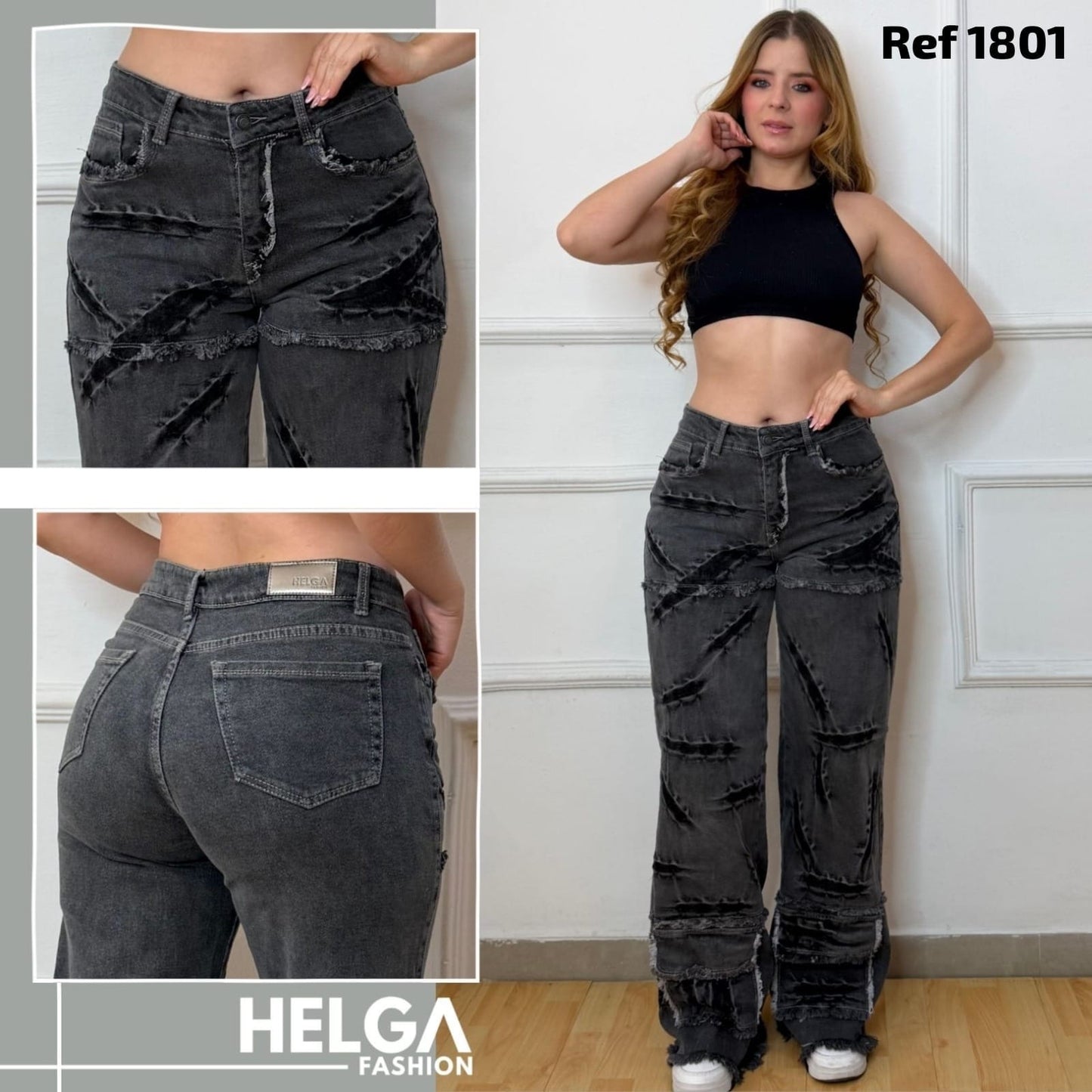 Jeans Palazzo, Tiro Alto Ref 1801