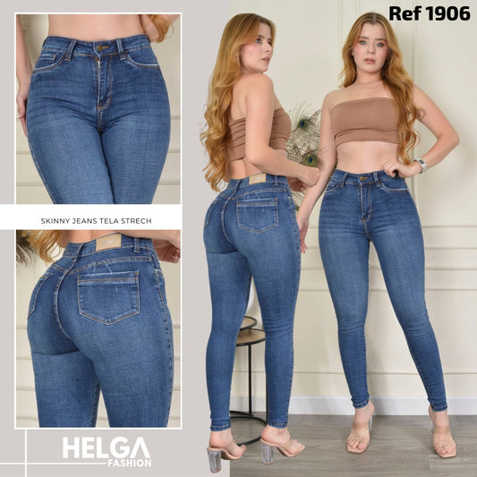 Jeans Skinny Strech, Tiro Alto Ref 1906